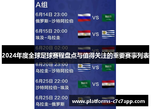 2024年度全球足球赛程盘点与值得关注的重要赛事列表